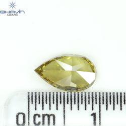 GIA Certified 1.20 CT Pear Diamond Natural Brownish Greenish Yellow Color SI2 Clarity (8.82 MM)