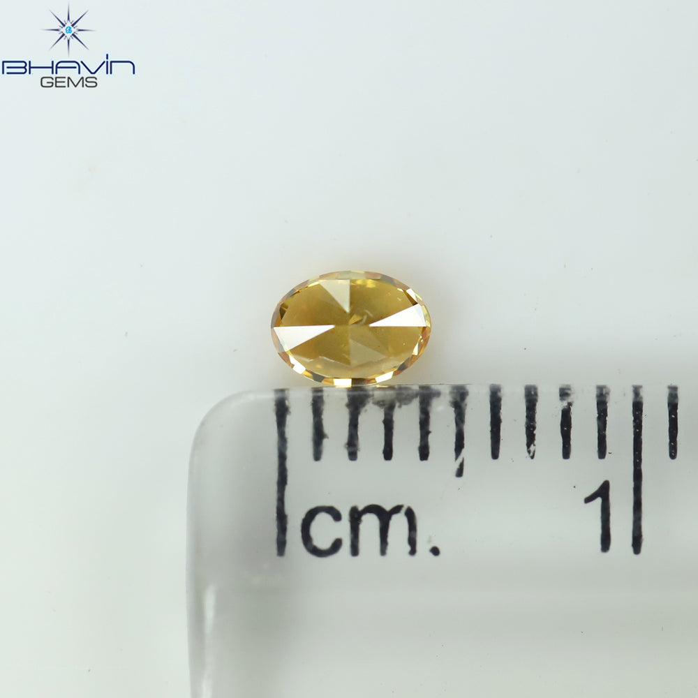 0.26 CT Oval Shape Natural Diamond Orange Color VS1 Clarity (4.52 MM)