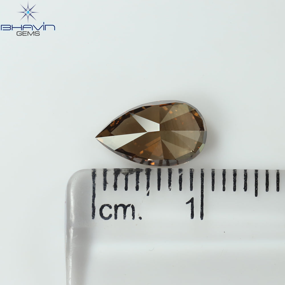 2.01 CT Pear Shape Natural Diamond Brown Color VS2 Clarity (10.31 MM)