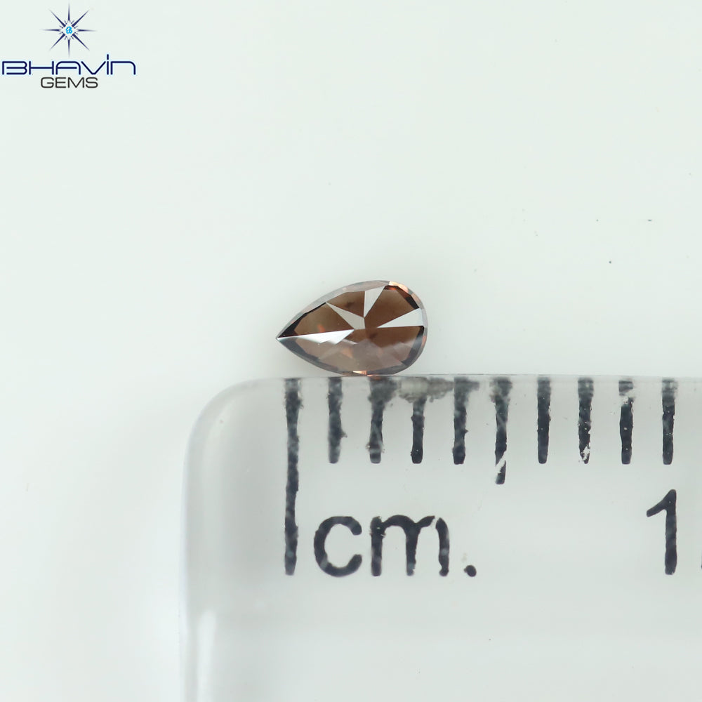 0.11 CT Pear Shape Natural Diamond Red Color VS1 Clarity (3.70 MM)