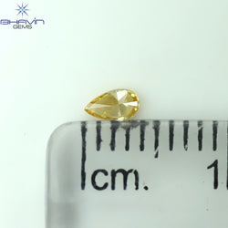 0.07 CT Pear Shape Natural Diamond Orange Yellow Color VS1 Clarity (3.84 MM)