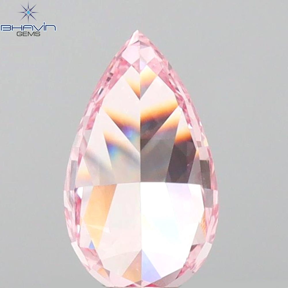GIA Certified 1.08 CT Pear Diamond Enhanced Pink Color (8.72 MM)