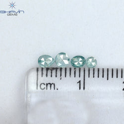 0.29 CT/4 Pcs Mix Shape Natural Diamond Blue Color I1 Clarity (3.60 MM)