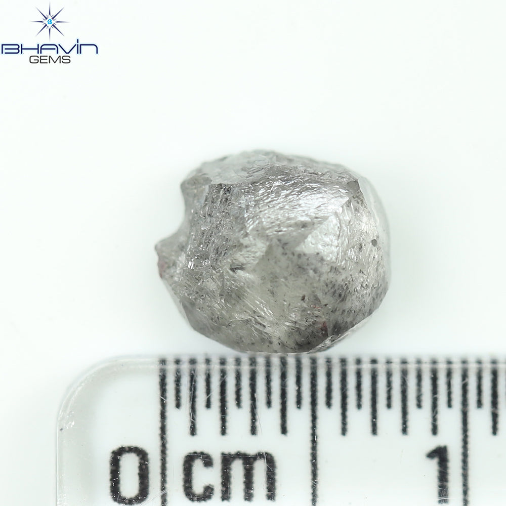 2.05 CT Rough Shape Natural Diamond Salt And Papper Color I3 Clarity (7.80 MM)