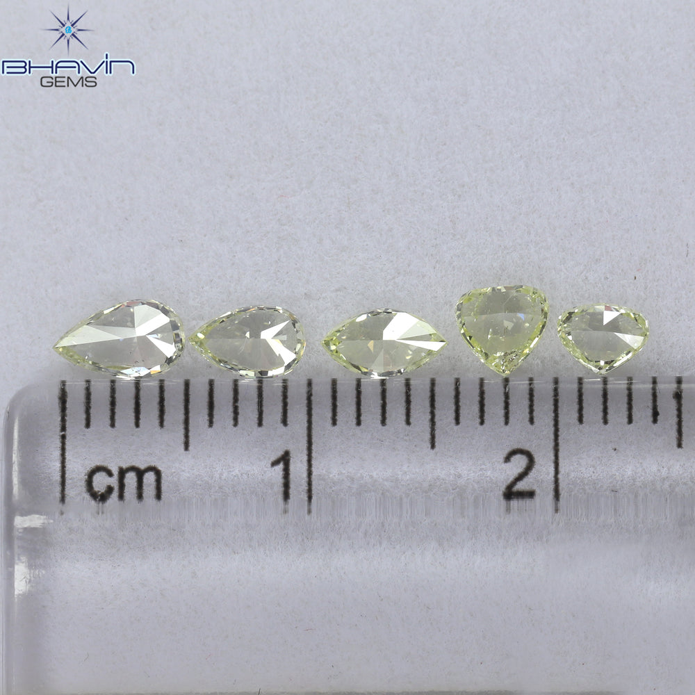0.90 CT (5 PCS) Mix Shape Natural Diamond Yellow Color SI2 Clarity (5.16 MM)