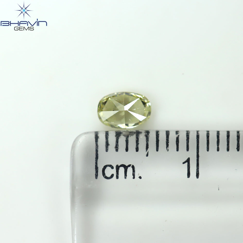 0.34 CT Oval Shape Natural Diamond Green (CHAMELEON) Color SI2 Clarity (5.36 MM)