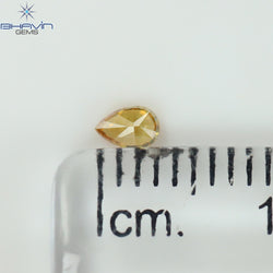 0.09 CT Pear Shape Natural Diamond Orange Color VS1 Clarity (3.52 MM)