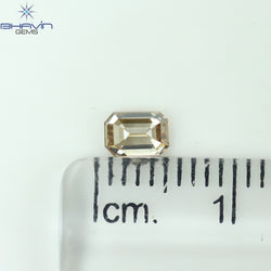 1.51 CT エメラルド シェイプ ナチュラル ダイヤモンド ブラウン カラー SI1 クラリティ (7.30 MM)