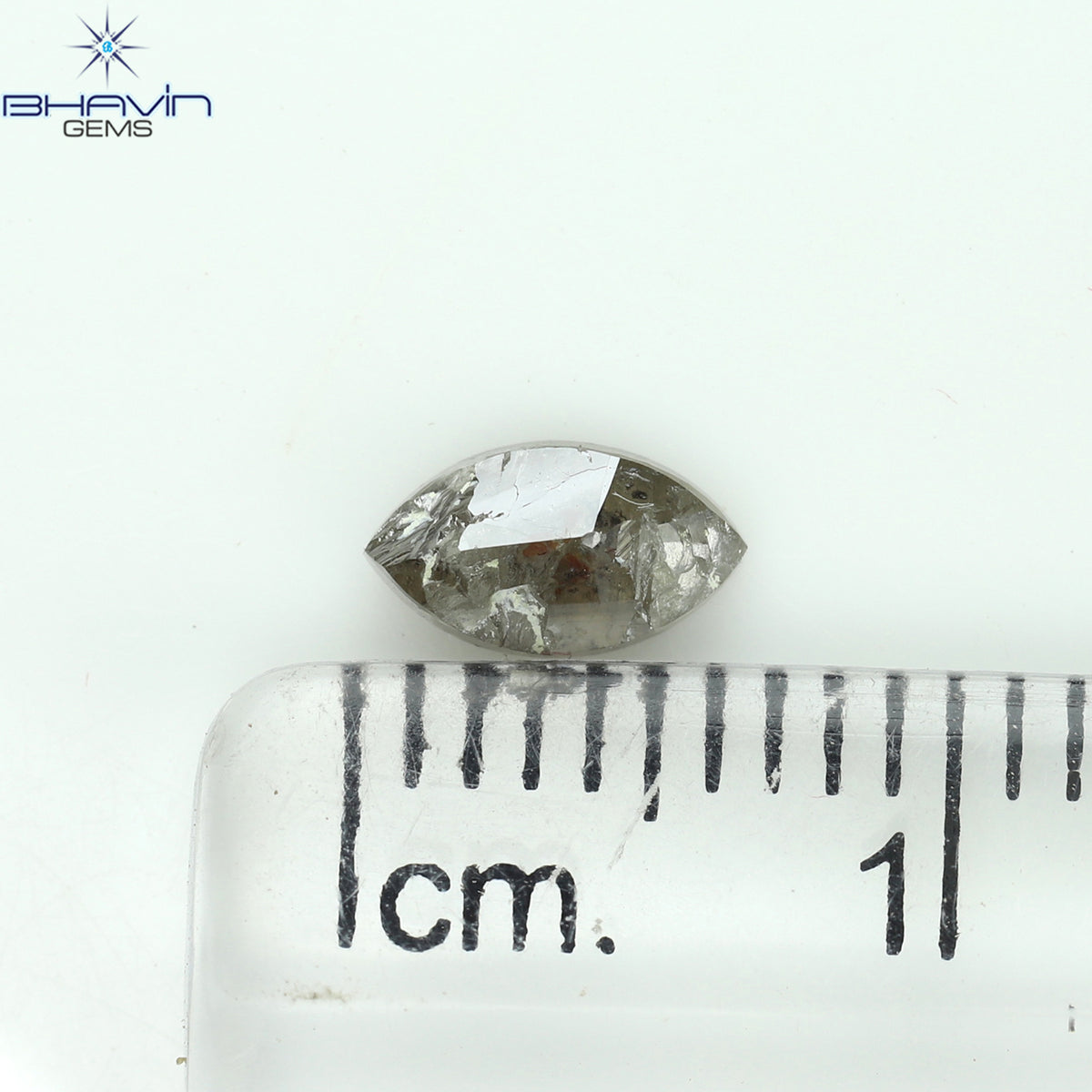 0.44 CT マーキスシェイプ 天然ルースダイヤモンド ブラウンカラー I3 クラリティ (6.40 MM)