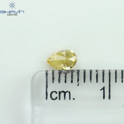 0.25 CT Pear Shape Natural Diamond Orange Color SI1 Clarity (4.90 MM)