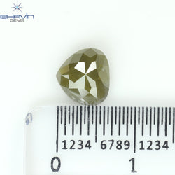 0.22 CT ハート シェイプ ナチュラル ダイヤモンド イエロー カラー SI1 クラリティ (3.68 MM)