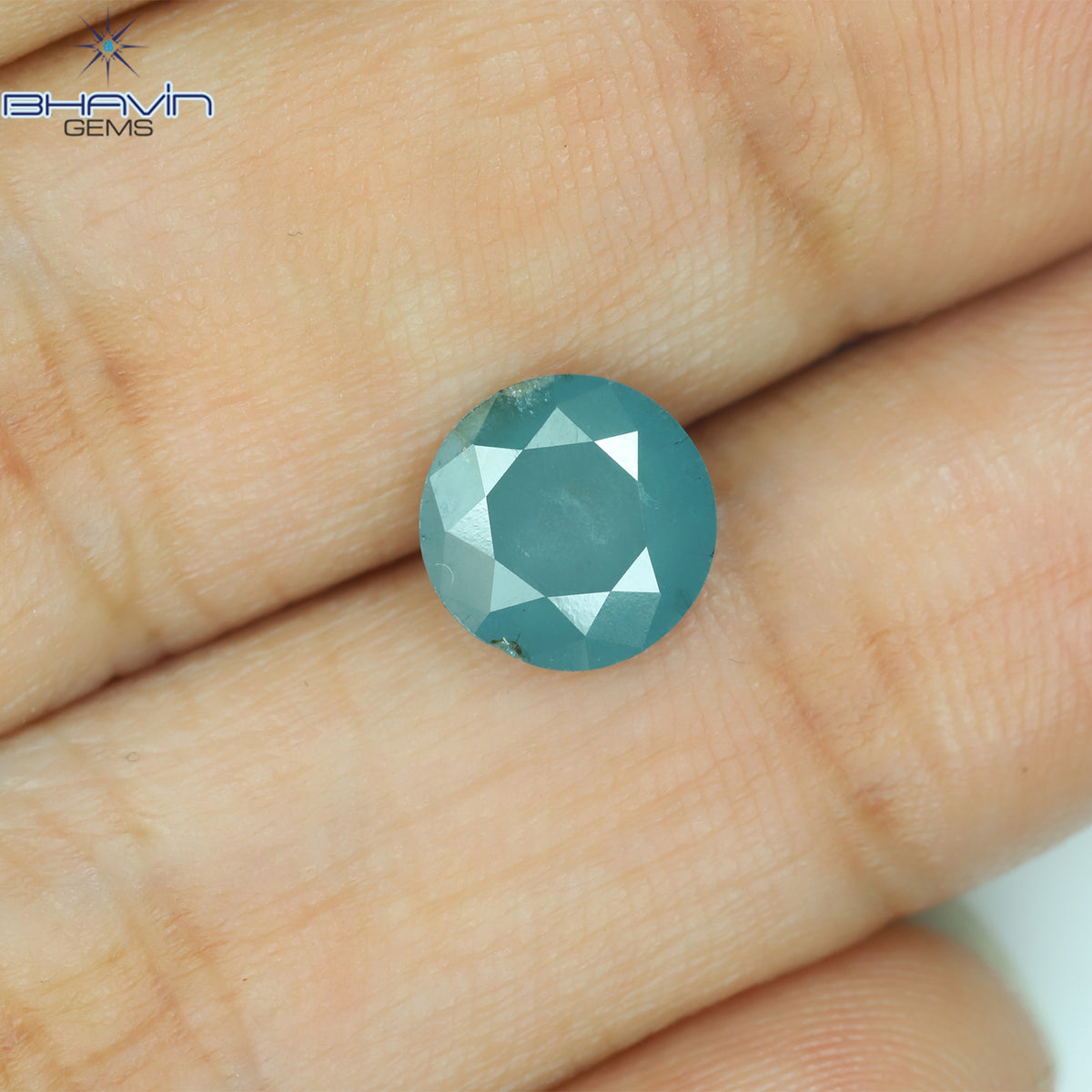 1.20 CT Natural Round Rose Cut Diamond Enhanced Blue Color Clarity I3 (4.34 MM)