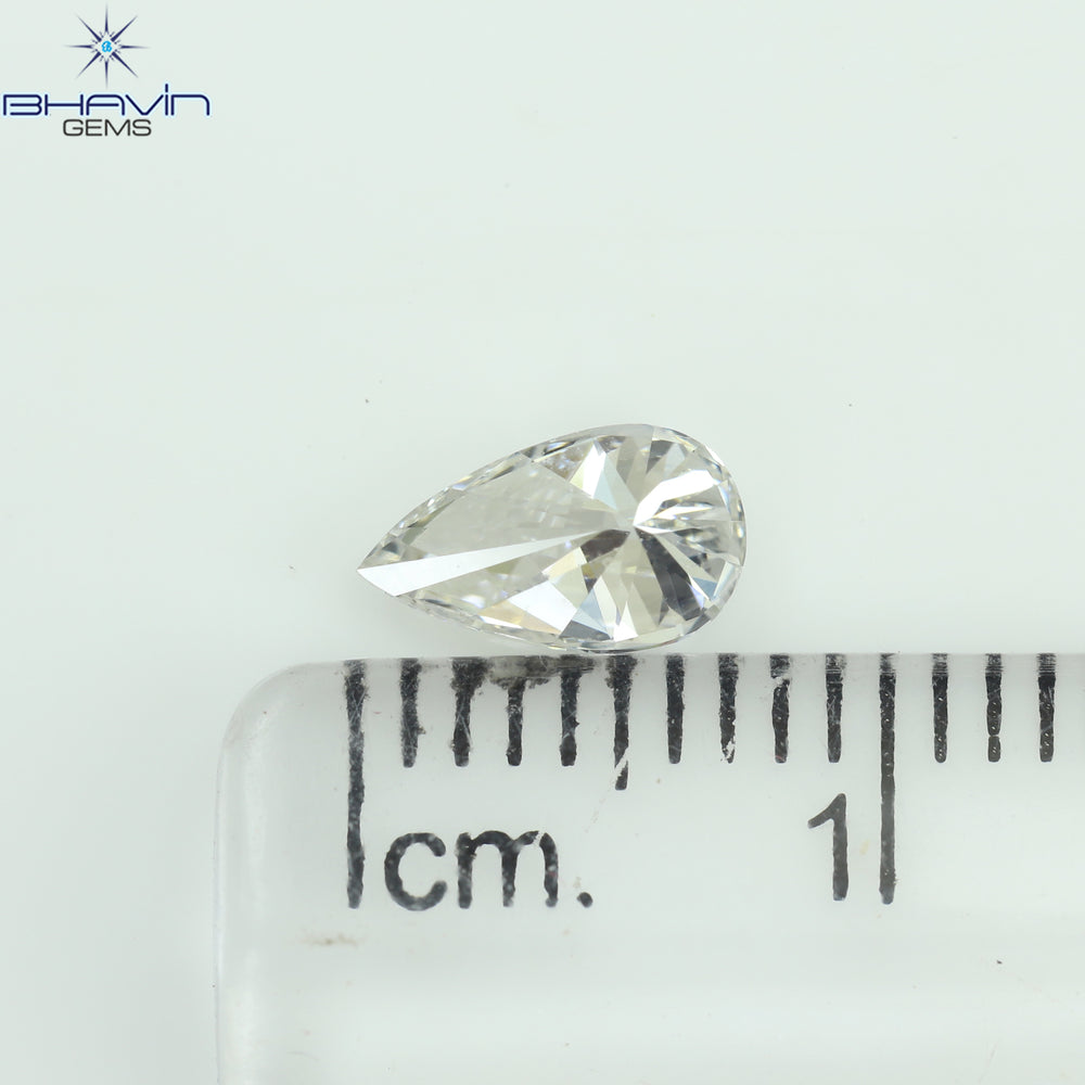 0.59 CT Pear Diamond Enhanced White Color VS1 Clarity (7.38 MM)