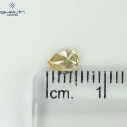 0.30 CT Pear Shape Natural Diamond Orange Color SI1 Clarity (5.50 MM)