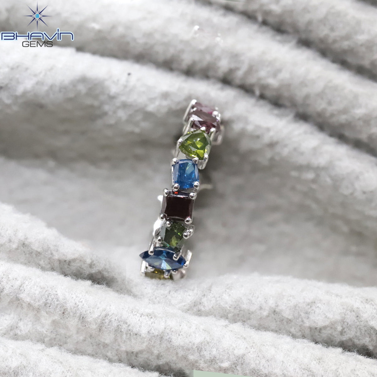 Natural Multi-Color Diamond Mixed Shape Eternity Band