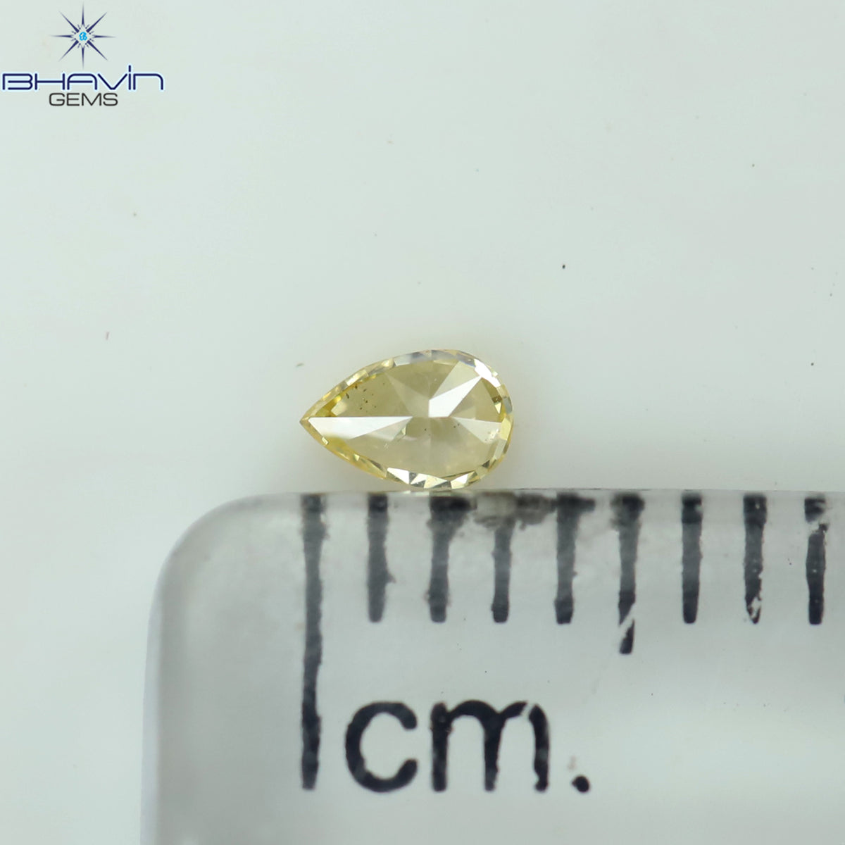 0.08 CT ペアシェイプ 天然ダイヤモンド イエローカラー VS2 クラリティ (3.44 MM)