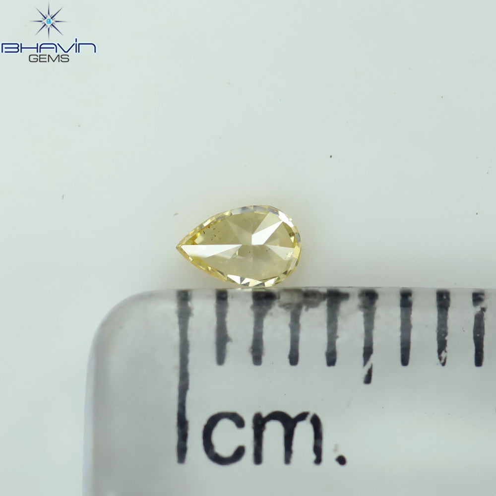 0.08 CT Pear Shape Natural Diamond Yellow Color VS2 Clarity (3.44 MM)