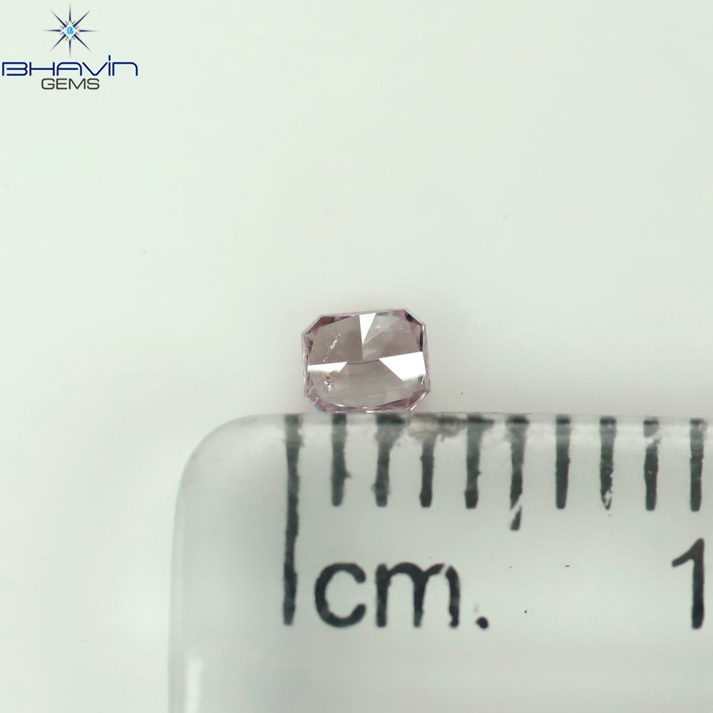 0.08 CT ラディアント シェイプ ナチュラル ダイヤモンド ピンク色 SI2 クラリティ (2.38 MM)