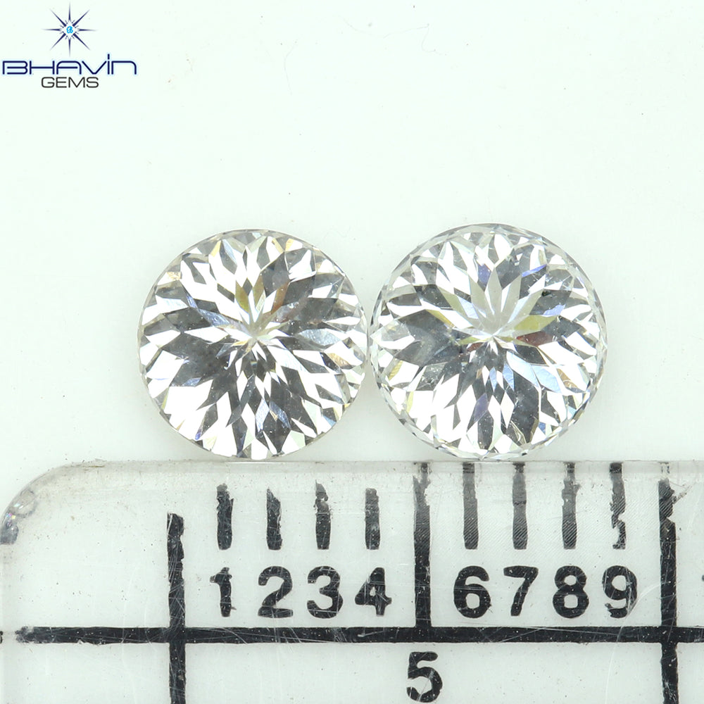 1.00 CT Round Portuguese Pair Diamond White Color VS1 Clarity (4.85 MM)