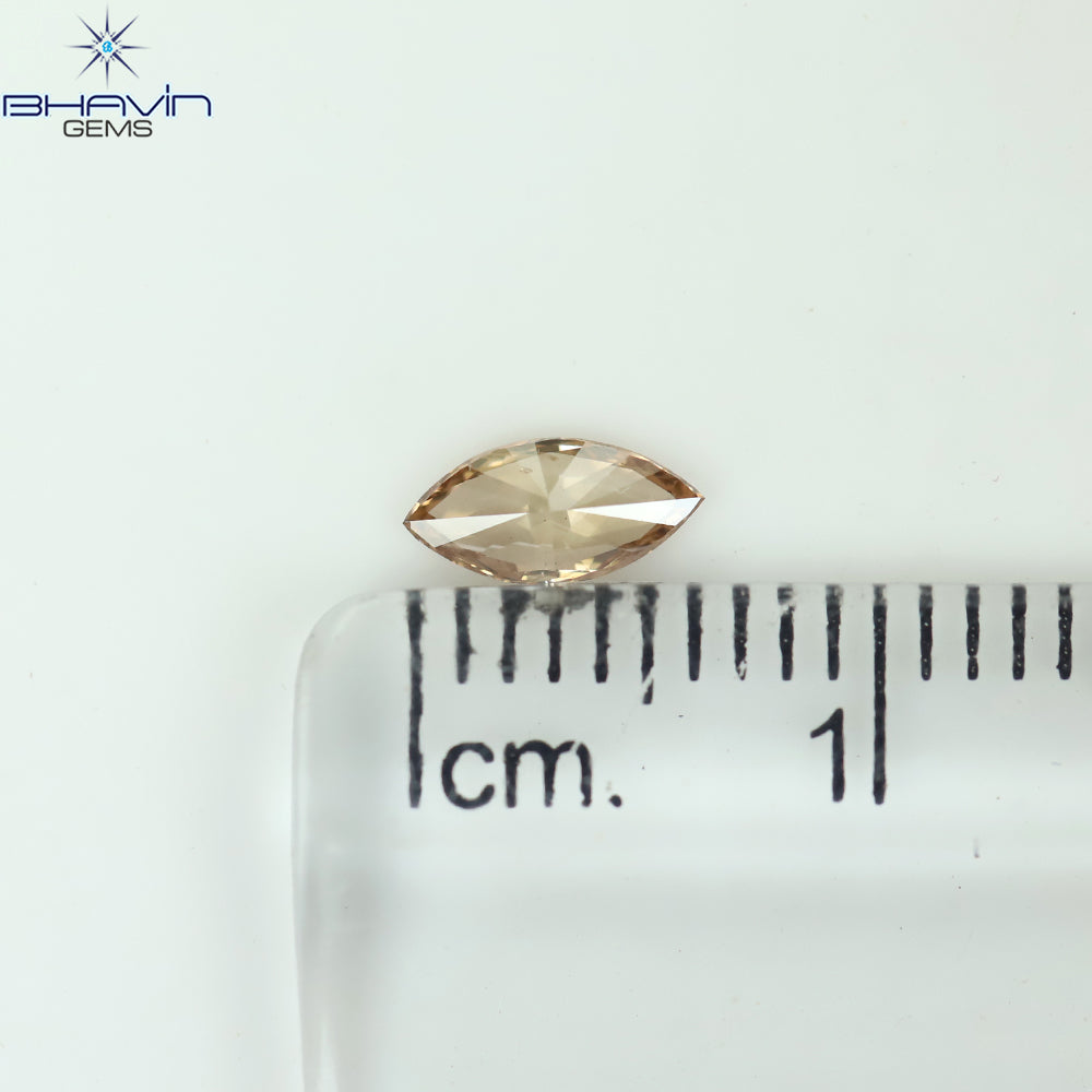 0.24 CT Marquise Shape Natural Loose Diamond Brown Pink Color VS2 Clarity (6.55 MM)