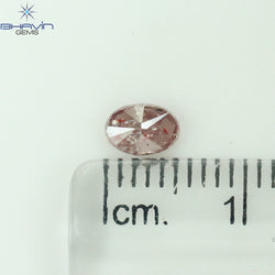 0.38 CT Oval Shape Natural Diamond Pink Color I3 Clarity (5.40 MM)