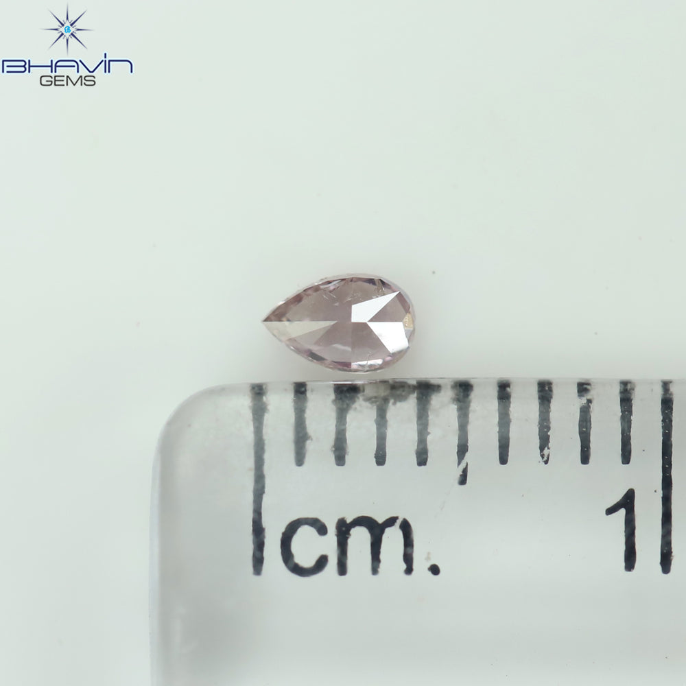 0.12 CT Pear Shape Natural Diamond Pink Color SI2 Clarity (3.83 MM)