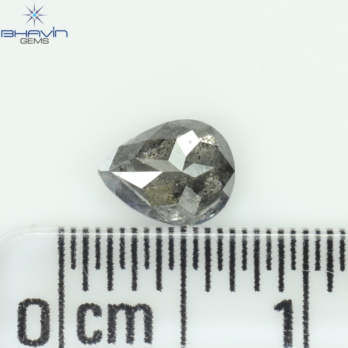 0.50 CT Natural Pear Diamond Salt and Pepper Color Clarity I3 (5.57 MM)