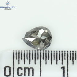 0.50 CT Pear Shape Natural Loose Diamond Salt And Pepper Color I3 Clarity (5.57 MM)