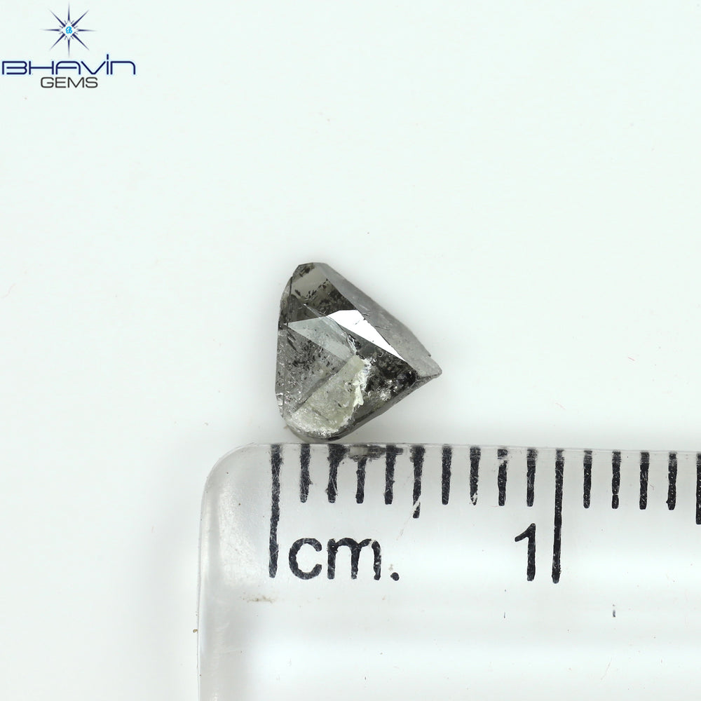 0.63 CT Heart Shape Natural Diamond Salt And Pepper Color I3 Clarity (5.93 MM)