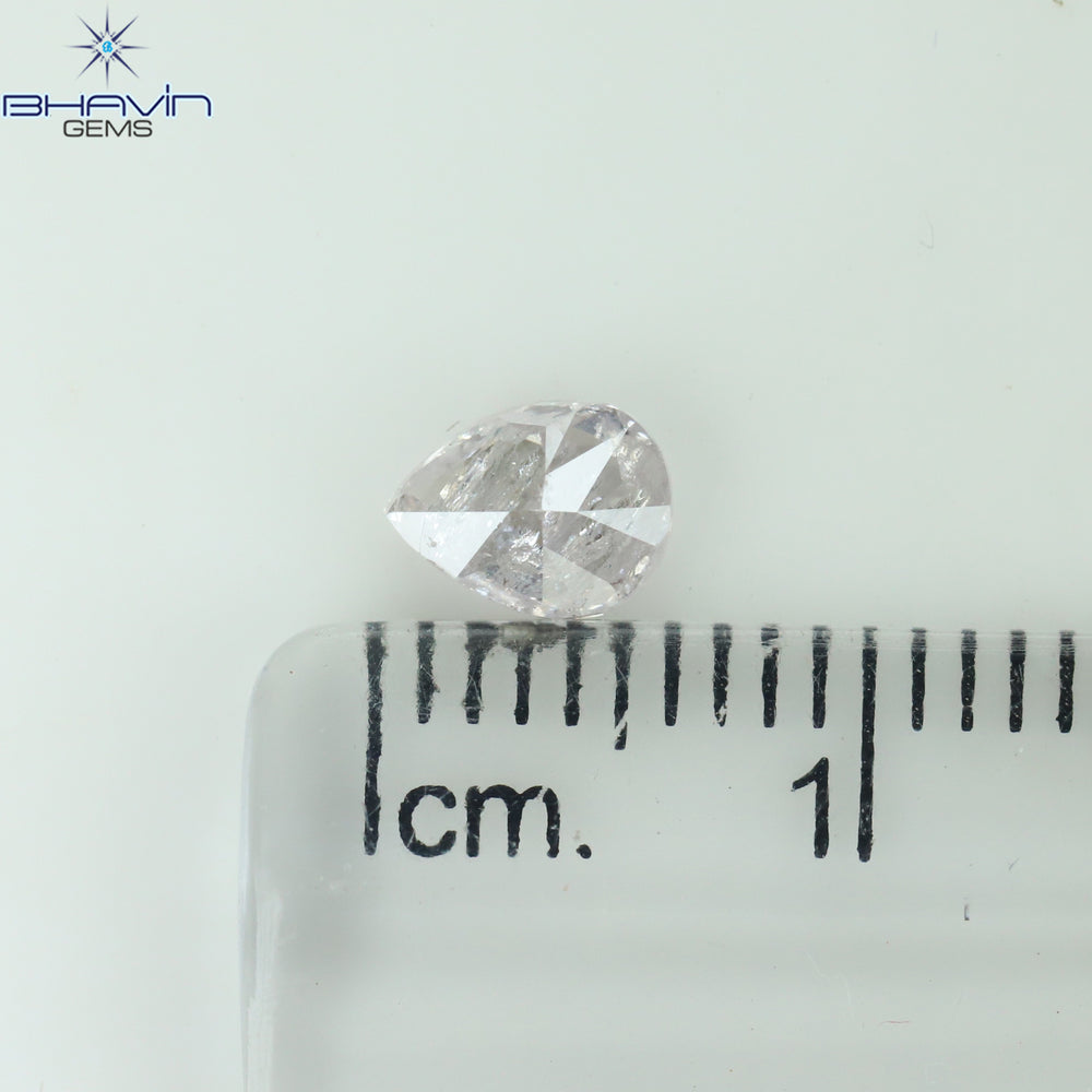 0.54 CT Pear Shape Natural Diamond Pink Color I3 Clarity (5.86 MM)