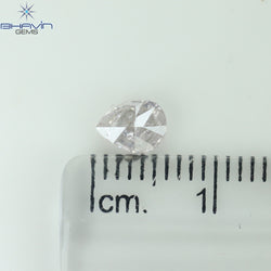 0.54 CT Pear Shape Natural Diamond Pink Color I3 Clarity (5.86 MM)