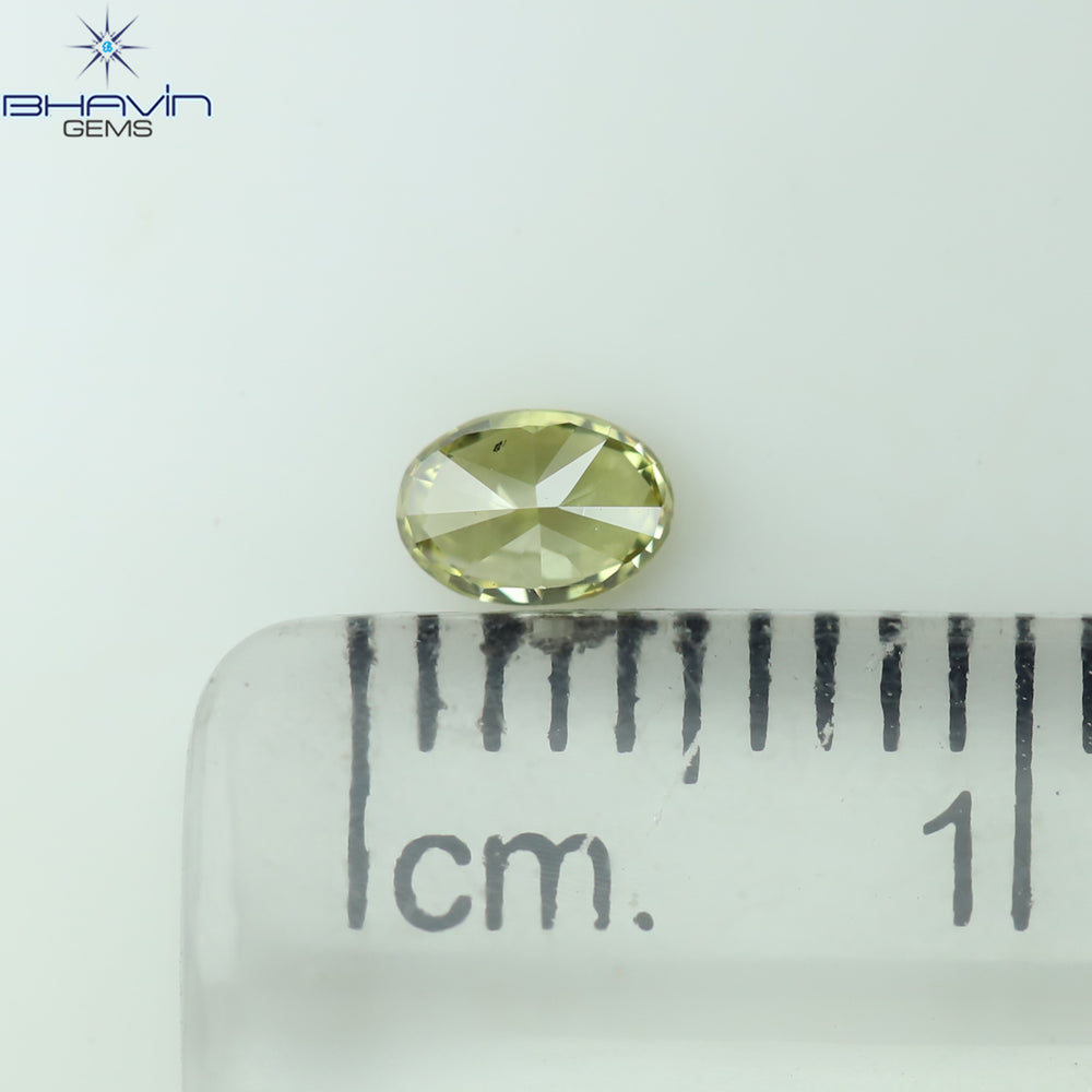 0.18 CT Oval Shape Natural Diamond Green Color SI1 Clarity (4.21 MM)