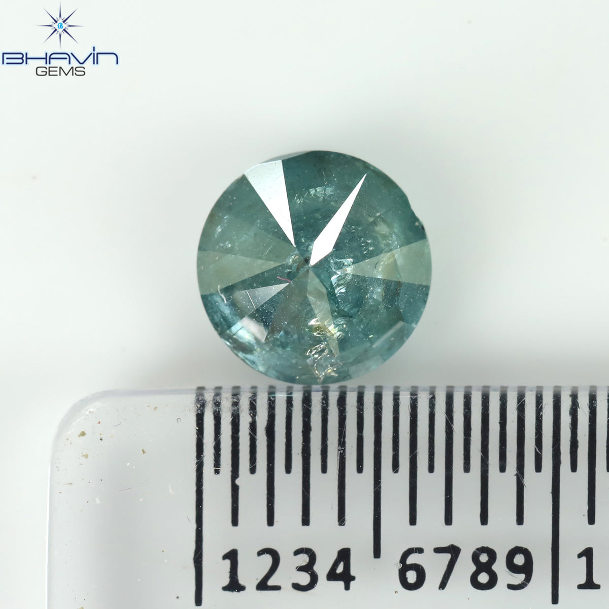 1.23 CT Natural Round Diamond Enhanced Blue Color Clarity I3 (6.57 MM)
