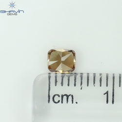 0.22 CT ラディアント シェイプ ナチュラル ダイヤモンド オレンジ イエロー カラー SI1 クラリティ (3.52 MM)