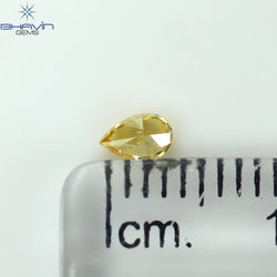 0.12 CT Pear Shape Natural Diamond Orange Color VS1 Clarity (4.03 MM)