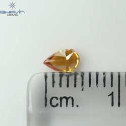 0.21 CT Pear Shape Natural Diamond Orange Color VS1 Clarity (5.04 MM)