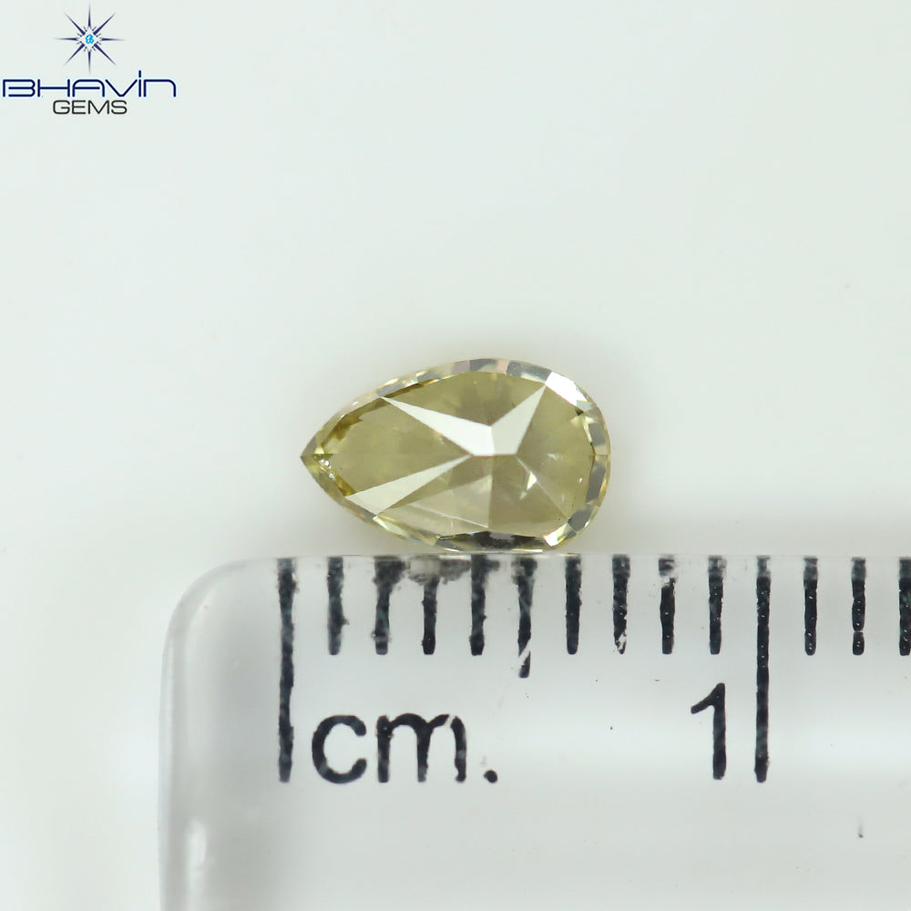 0.53 CT Pear Shape Natural Diamond Green (Chameleon) Color VS2 Clarity (6.60 MM)