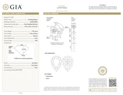 GIA Certified 1.00 CT Pear Diamond Yellow Color Natural Loose Diamond (7.95 MM)