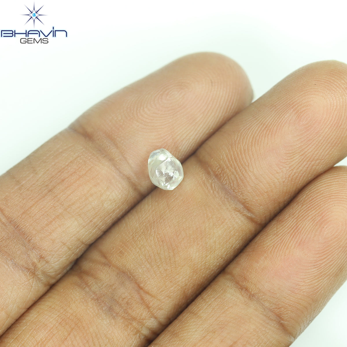 0.91 CT Natural Rough Diamond White Color Clarity VS (5.63 MM)