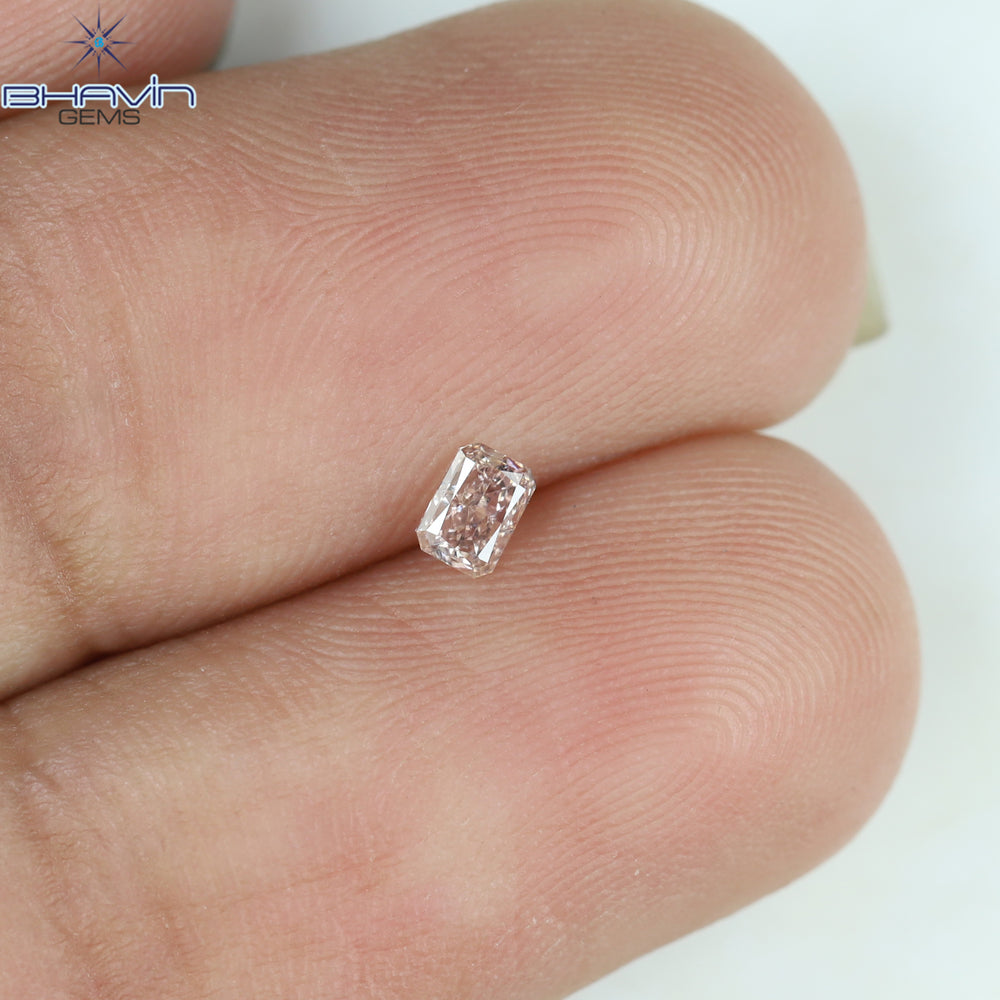 0.09 CT Radiant Shape Natural Diamond Pink Color SI1 Clarity (3.17 MM)