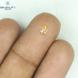 0.16 CT Pear Shape Natural Diamond Orange Color VS1 Clarity (4.83 MM)