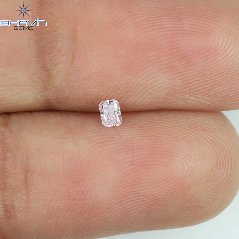 0.07 CT Radiant Shape Natural Diamond Pink Color SI1 Clarity (2.88 MM)