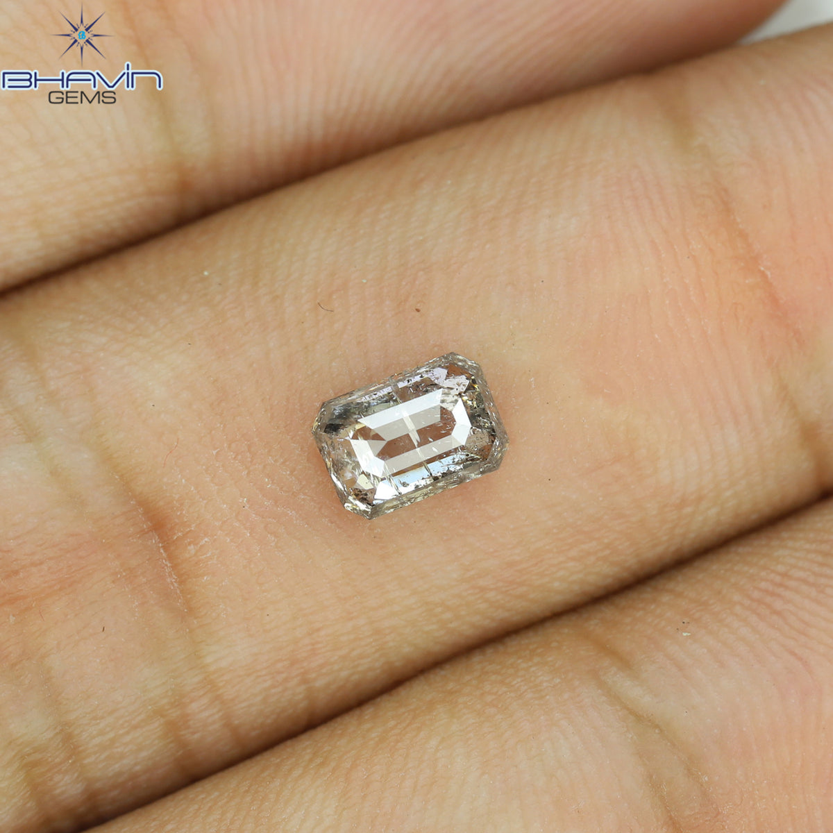 1.03 CT Emerald Shape Natural Diamond Salt And Pepper Color I3 Clarity (6.47 MM)