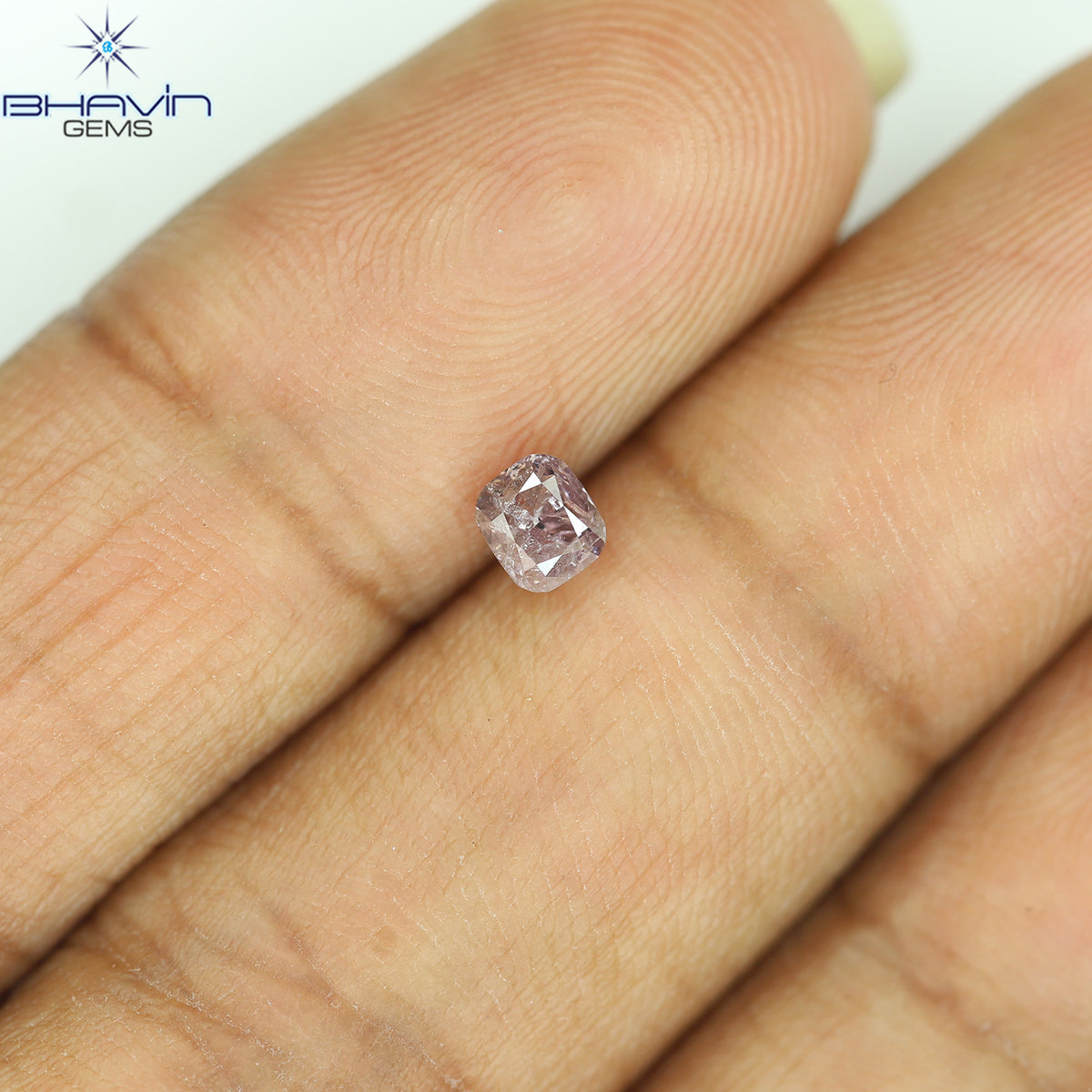 0.38 CT Cushion Diamond Natural Pink Color I3 Clarity (3.84 MM)