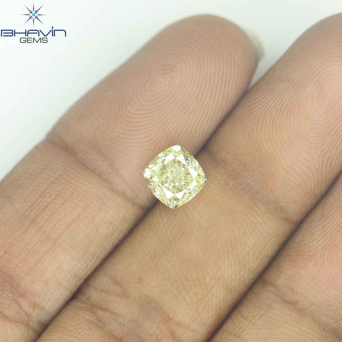 GIA Certified 1.27 CT Natural Cushion Diamond Fancy Light Yellow Color Clarity VS1 (5.97 MM)