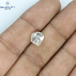 1.91 CT Rough Shape Natural Diamond White Color VS2 Clarity (7.54 MM)