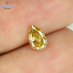 0.50 CT Pear Shape Natural Diamond Green (Chameleon) Color VS2 Clarity (6.46 MM)