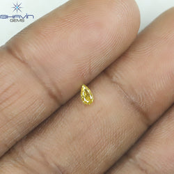 0.10 CT Pear Shape Natural Diamond Yellow Color VS2 Clarity (3.75 MM)