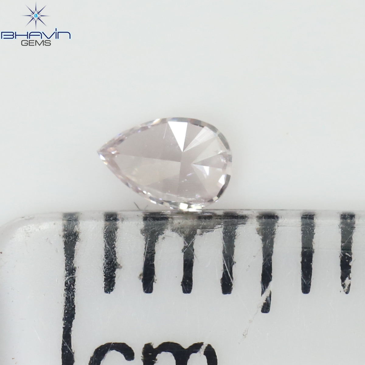 0.08 CT ペアシェイプ ナチュラル ダイヤモンド ピンク色 VS1 クラリティ (3.45 MM)