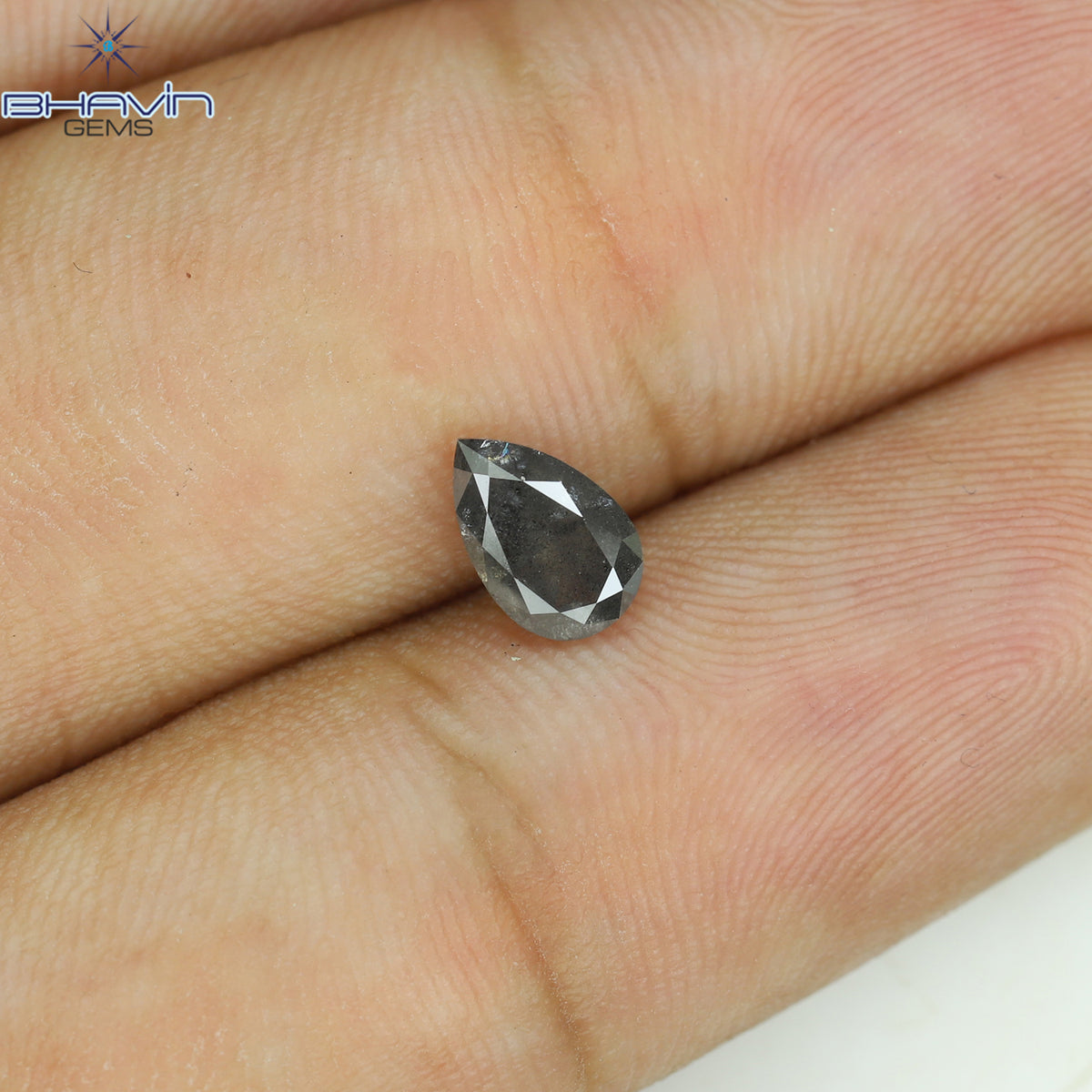 0.80 CT Pear Shape Natural Loose Diamond Salt And Pepper Color I3 Clarity (7.24 MM)